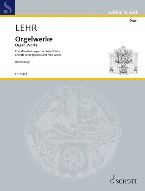 Lehr – Organ Works Chorale Arrangements And Free Works Softcover Book (Organ)
