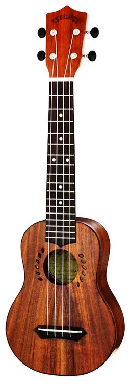 Leolani Solid Koa Series Long Neck Soprano Ukulele with Gigbag