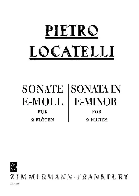 Locatelli – Sonata E Minor For 2 Flutes (Softcover Book)