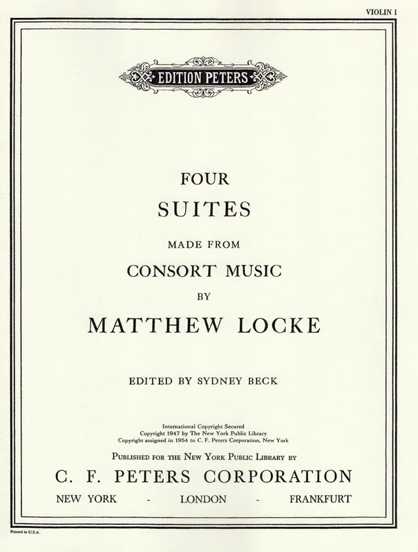 Locke: 4 Suites Made from Consort Music