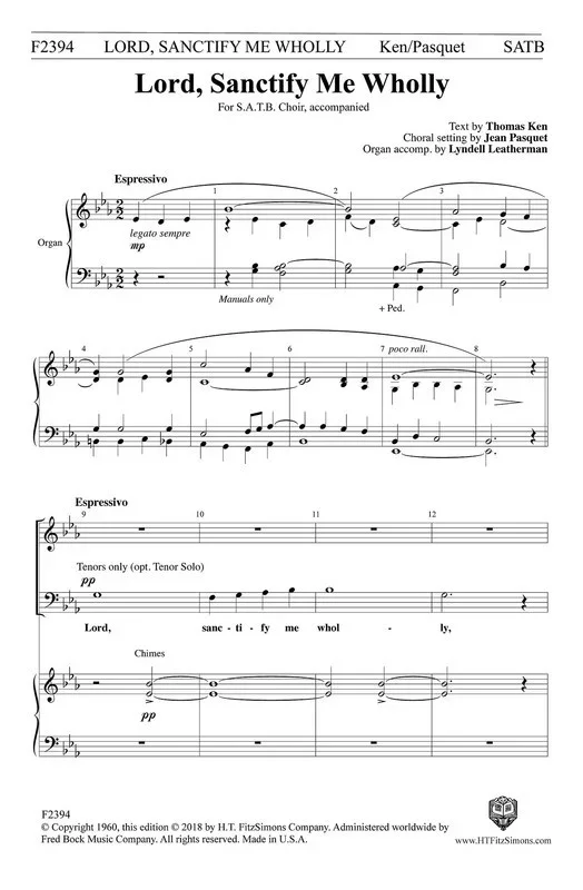 Lord Sanctify Me Wholly SATB (Octavo)
