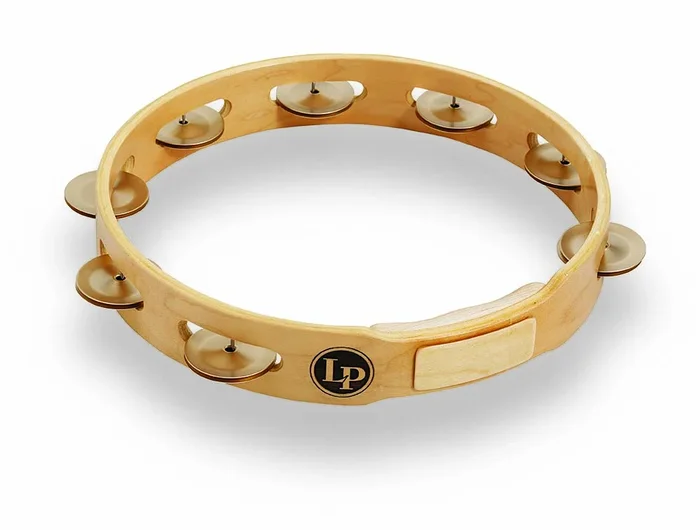 LP Accent 10″ Single Row Wood Tambourine with Aluminum Jingles