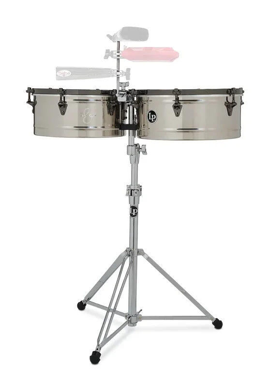 LP E-Class Top Tuning Timbales 14″/15″ – Stainless Steel with Black Nickel Hardware