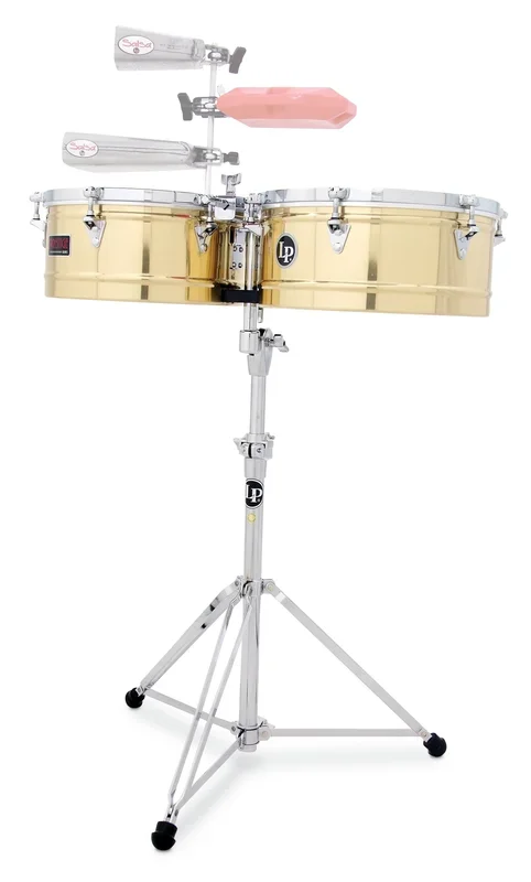 LP Latin Percussion LP1314-B Prestige Series 13 ” & 14 ” Brass Timbale Set w/ Stand