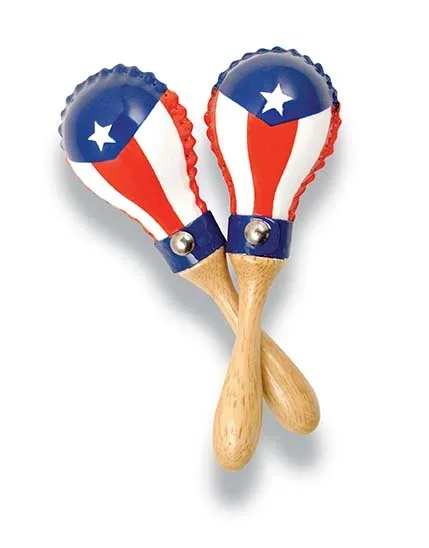 LP Mini Rawhide Maracas Puerto Rican Flag