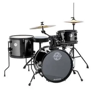 Ludwig/Questlove The Pocket Kit 4pc Complete Drum Set with Cymbals – Black Sparkle with Black Hardware