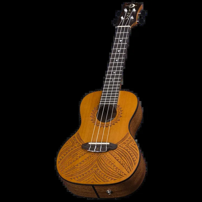 Luna UKETAPACDR Ukulele Tapa Cedar Concert w/Gig Bag