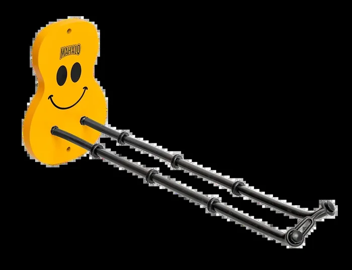 Mahalo Smiley Multi Ukulele Hanger – Yellow with Rubber Padded Arms