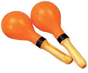 Maracas Set- Orange Moulded Plastic