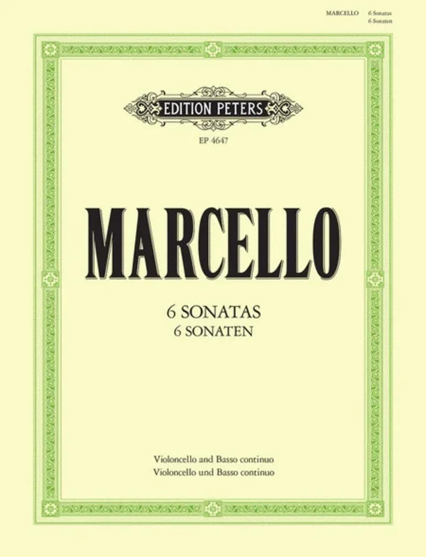 Marcello – 6 Sonatas Op 2 Cello/Piano (Softcover Book)