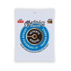 Martin MA540 Phosphor Bronze Light (12-54) Authentic Acoustic SP Guitar Strings