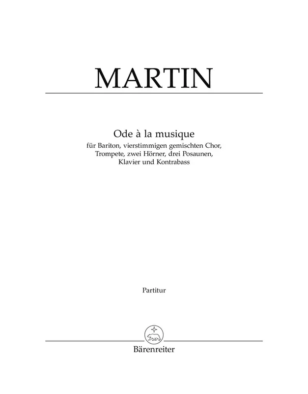 Martin : Ode a la Musique – Full Score
