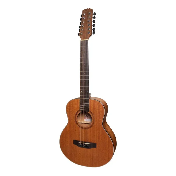 Martinez ‘Natural Series’ Solid Mahogany Top 12-String Acoustic-Electric Mini Short Scale Guitar (Open Pore)