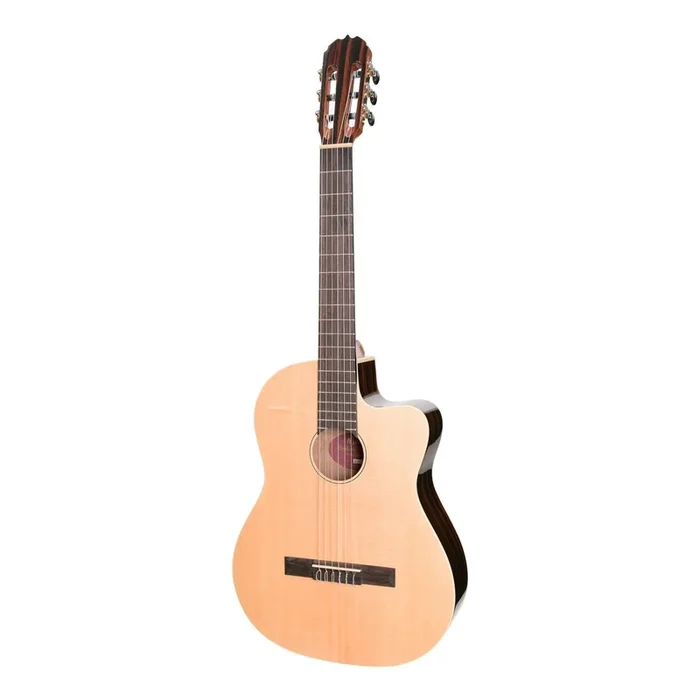 Martinez ‘Southern Star’ Series Spruce Solid Top Acoustic-Electric Classical Cutaway Guitar (Natural Gloss)