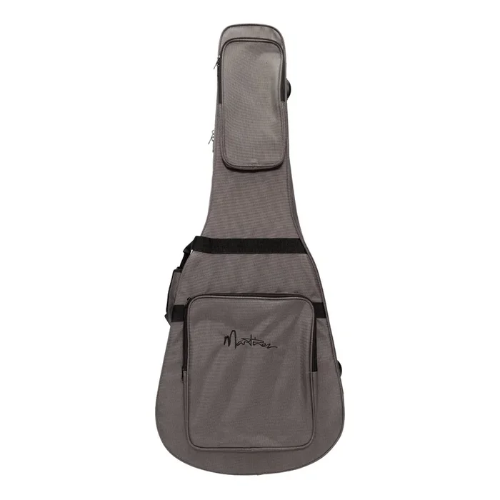 Martinez Deluxe Shaped Polyfoam Acoustic Guitar Case (Silver)