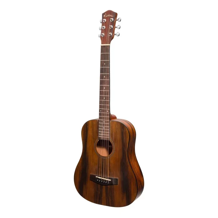 Martinez Left Handed Daowood Acoustic-Electric Babe Traveller Guitar (Natural Satin)