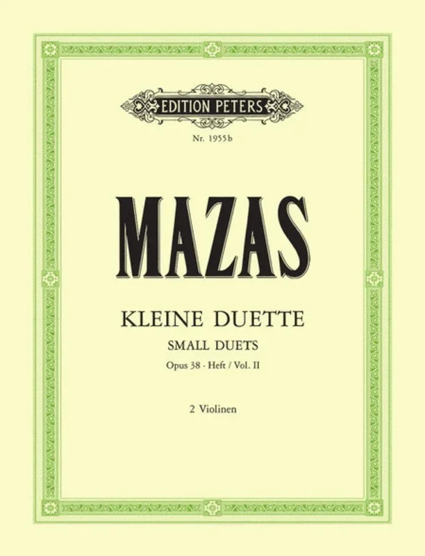 Mazas – 12 Little Duets Op 38 Vol 2 Nos 7-12 2 Violins (Softcover Book)