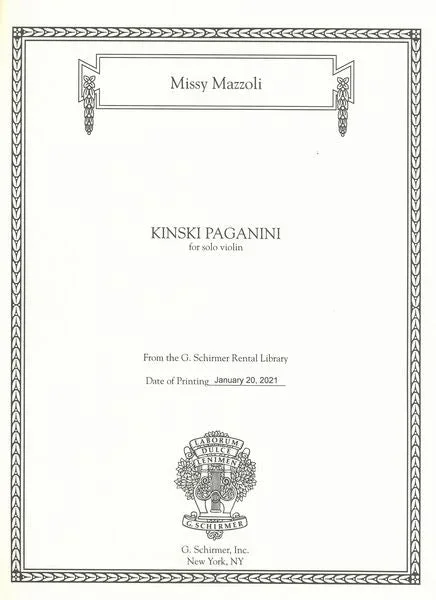 Mazzoli: Kinski Paganini