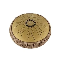 Meinl Sonic Energy 10″ Medium Octave Steel Tongue Drum, C Major, 8 Notes, 432 Hz, Gold