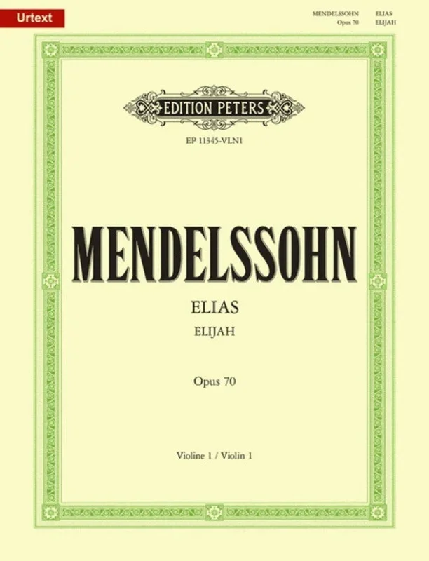 Mendelssohn – Elijah Op 70 Violin 1 Part (Part) Book
