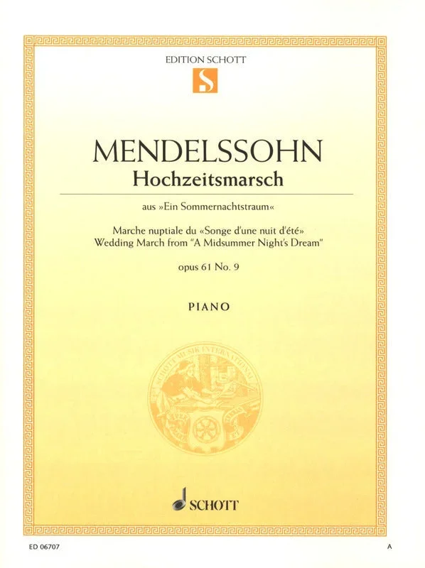 Mendelssohn: Wedding March from A Midsummer Night’s Dream, Op. 61, No. 9 (arr. for piano)