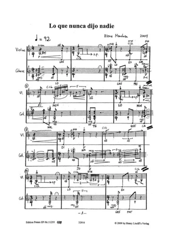 Mendoza – Lo Que Nunca Dijo Nadie Guitar/Violin (Softcover Book)