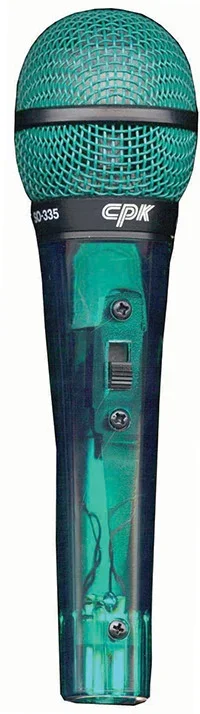 Microphone Transparent Green includes Lead on/off switch CPK Brand