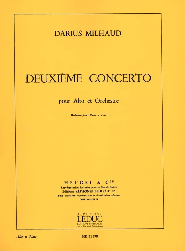 Milhaud: Viola Concerto No. 2, Op. 340