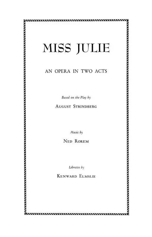 Miss Julie Libretto Book