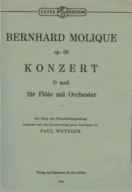 Molique – Concerto D Min Op 69 Flute/Piano (Softcover Book)
