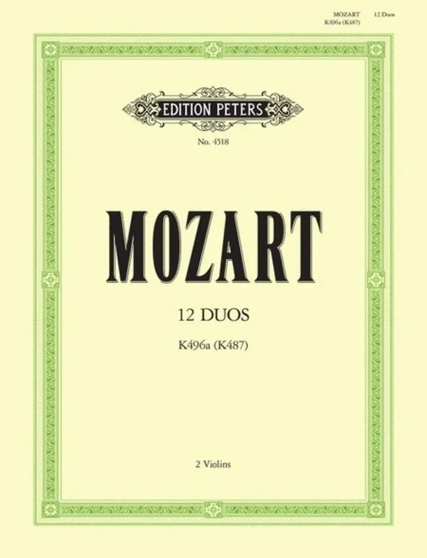 Mozart – 12 Easy Duets K 496A 2 Violins (Softcover Book)