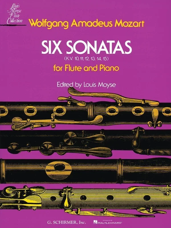 Mozart – 6 Sonatas K 10-15 Flute/Piano Ed Moyse (Softcover Book)
