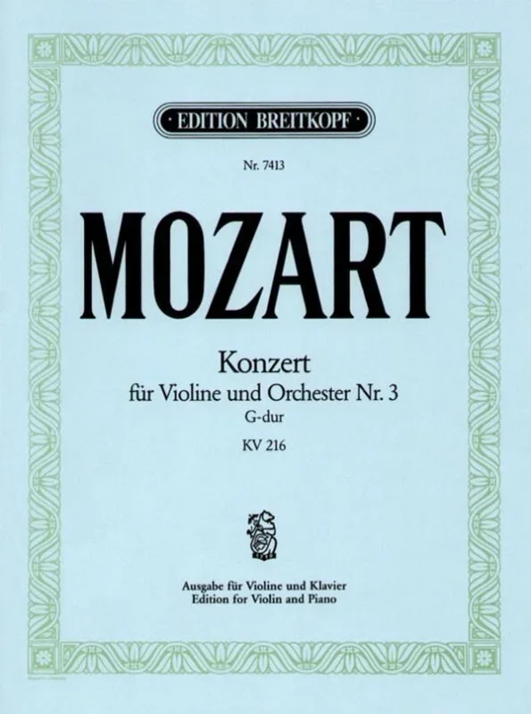 Mozart – Concerto No 3 G K 216 Violin/Piano Ed Eisen (Softcover Book)