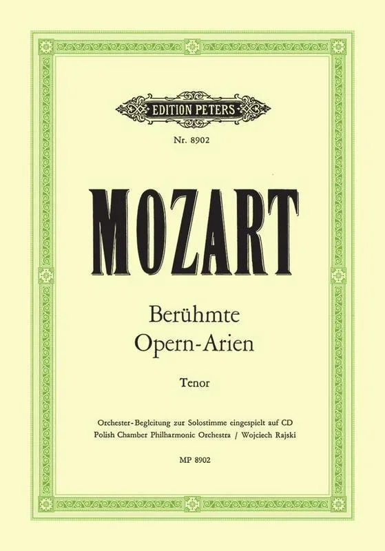 Mozart – Famous Opera Arias For Tenor (Softcover Book)