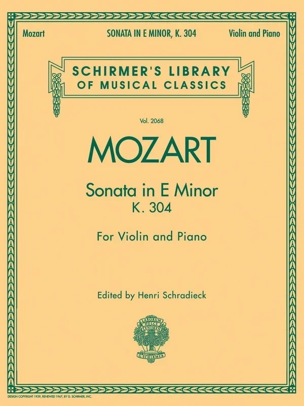 Mozart – Sonata In E Minor K 304 Violin/Piano (Softcover Book)