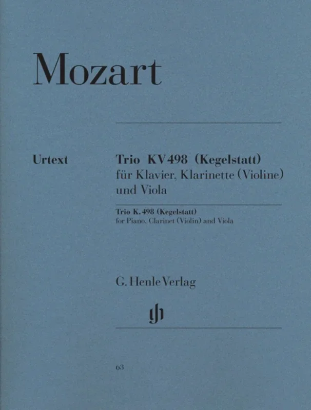 Mozart – Trio E Flat K498 Piano/Cla(Violin)/Vla (Music Score/Parts) Book