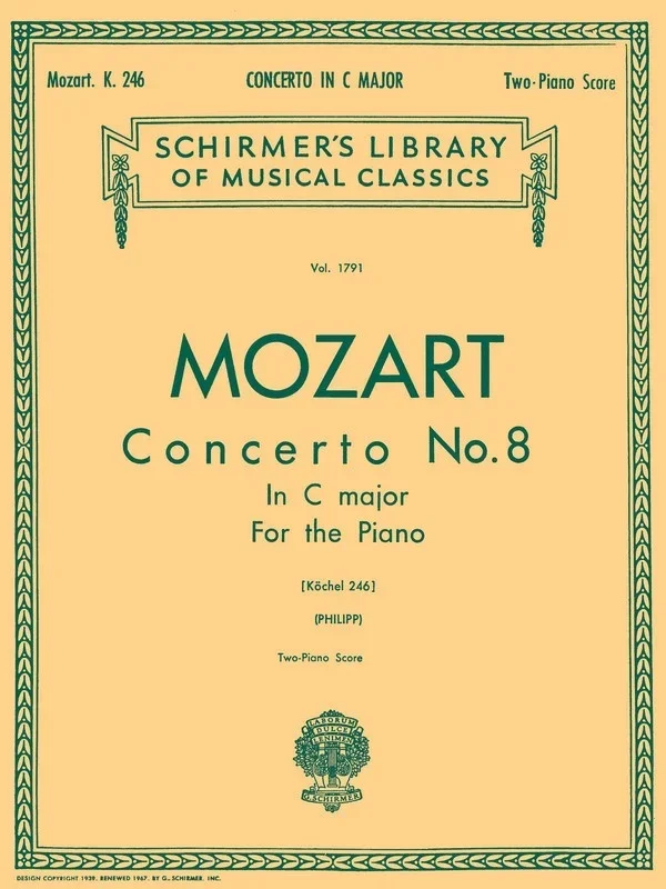Mozart Concerto N.8 K246 Lib.1791 2 Pianos