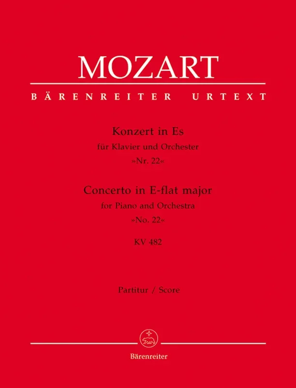Mozart: Piano Concerto No 22 in E Flat K482 Full Score