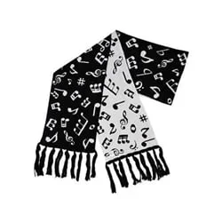 Music Notes Fine Knit Scarf, 66″ x 9″