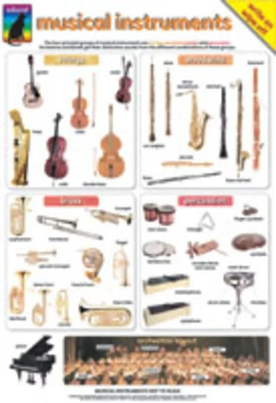 Musical Instruments Chart Laminated