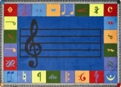 Note Worthy Elementary Music Classroom Rug – 7 Ft 8 In x 10 Ft 9 In