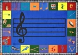 Note Worthy Preschool Music Classroom Rug – 10 Ft 9 In x 13 Ft 2 In