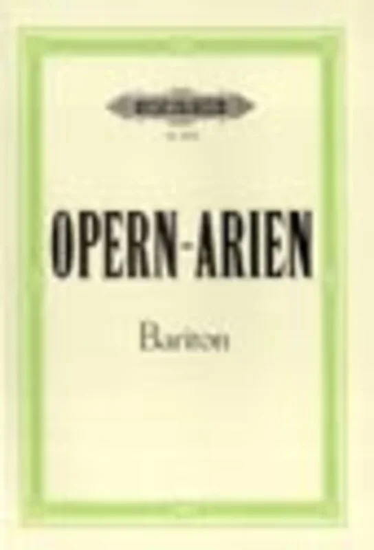 Opera Arias For Baritone (Softcover Book)