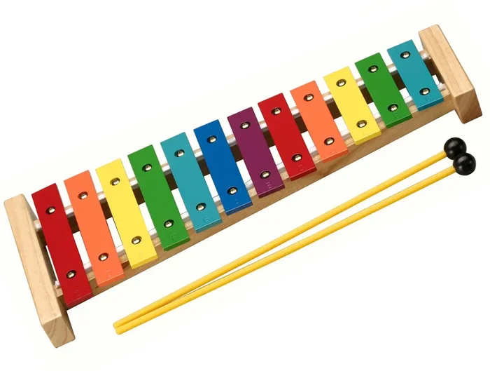 Opus Percussion 12-Note Coloured Glockenspiel with Natural Wood Frame