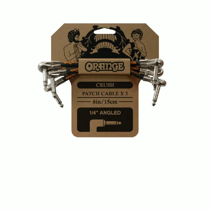 Orange CA038 Crush Patch Cable 15cm (6inch) Angle-Angle (3-Pack)