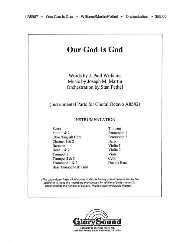 Our God Is Orchestration J. Paul Williams Joseph Book
