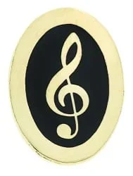 Oval Pin – Treble Clef