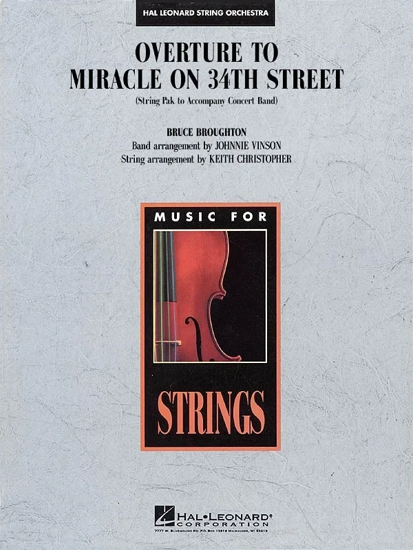 Overture To Miracle On 34th Street So4 (Opt Concert Band) (Music Score/Parts)