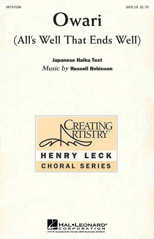 Owari (Alls Well That Ends Well) SATB (Octavo)