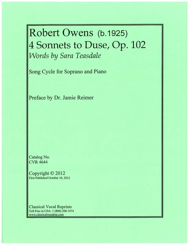 Owens: 4 Sonnets to Duse, Op. 102